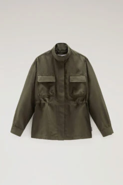 Woolrich Giacca A Camicia Utility In Misto Lino - Donna - Verde -Offerta Economica Vestiario CFWWOS0078FRUT3043 614 4
