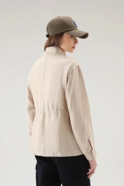 Woolrich Giacca A Camicia Utility In Misto Lino - Donna - Beige -Offerta Economica Vestiario CFWWOS0078FRUT3043 8925 2