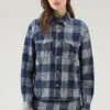Woolrich Camicia A Quadri In Denim Di Puro Cotone - Donna - Blu -Offerta Economica Vestiario CFWWOS0081FRUT3345 31078