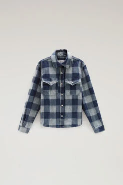 Woolrich Camicia A Quadri In Denim Di Puro Cotone - Donna - Blu -Offerta Economica Vestiario CFWWOS0081FRUT3345 31078 4