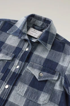 Woolrich Camicia A Quadri In Denim Di Puro Cotone - Donna - Blu -Offerta Economica Vestiario CFWWOS0081FRUT3345 31078 5