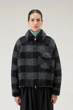 Woolrich Giacca A Camicia Gentry In Misto Lana Con Zip - Donna - Nero