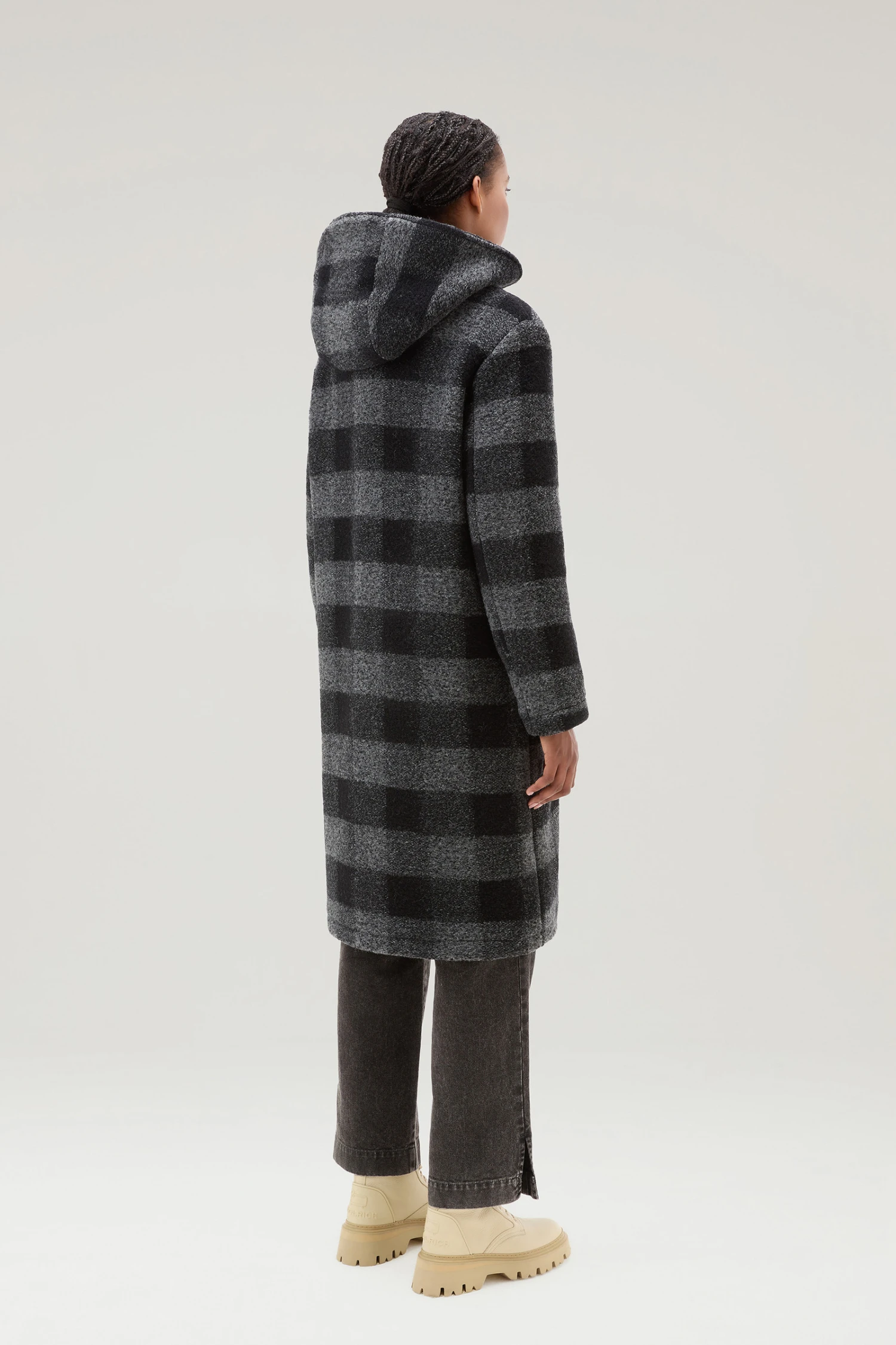 Woolrich Cappotto Gentry In Misto Lana Con Cappuccio - Donna - Nero 5 Woolrich Cappotto Gentry In Misto Lana Con Cappuccio - Donna - Nero - immagine 3
