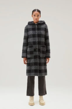 Woolrich Cappotto Gentry In Misto Lana Con Cappuccio - Donna - Nero