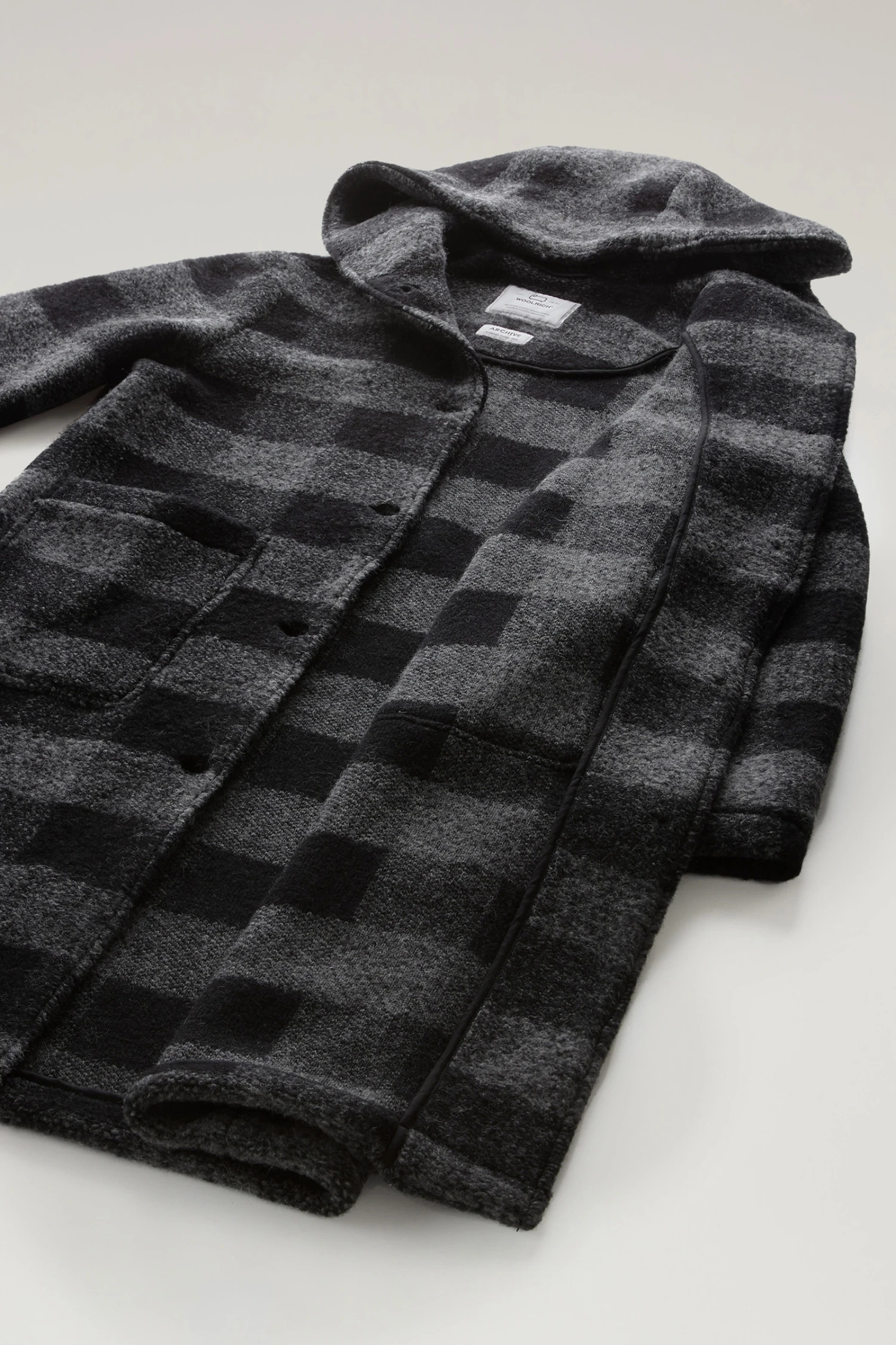 Woolrich Cappotto Gentry In Misto Lana Con Cappuccio - Donna - Nero 10 Woolrich Cappotto Gentry In Misto Lana Con Cappuccio - Donna - Nero - immagine 8