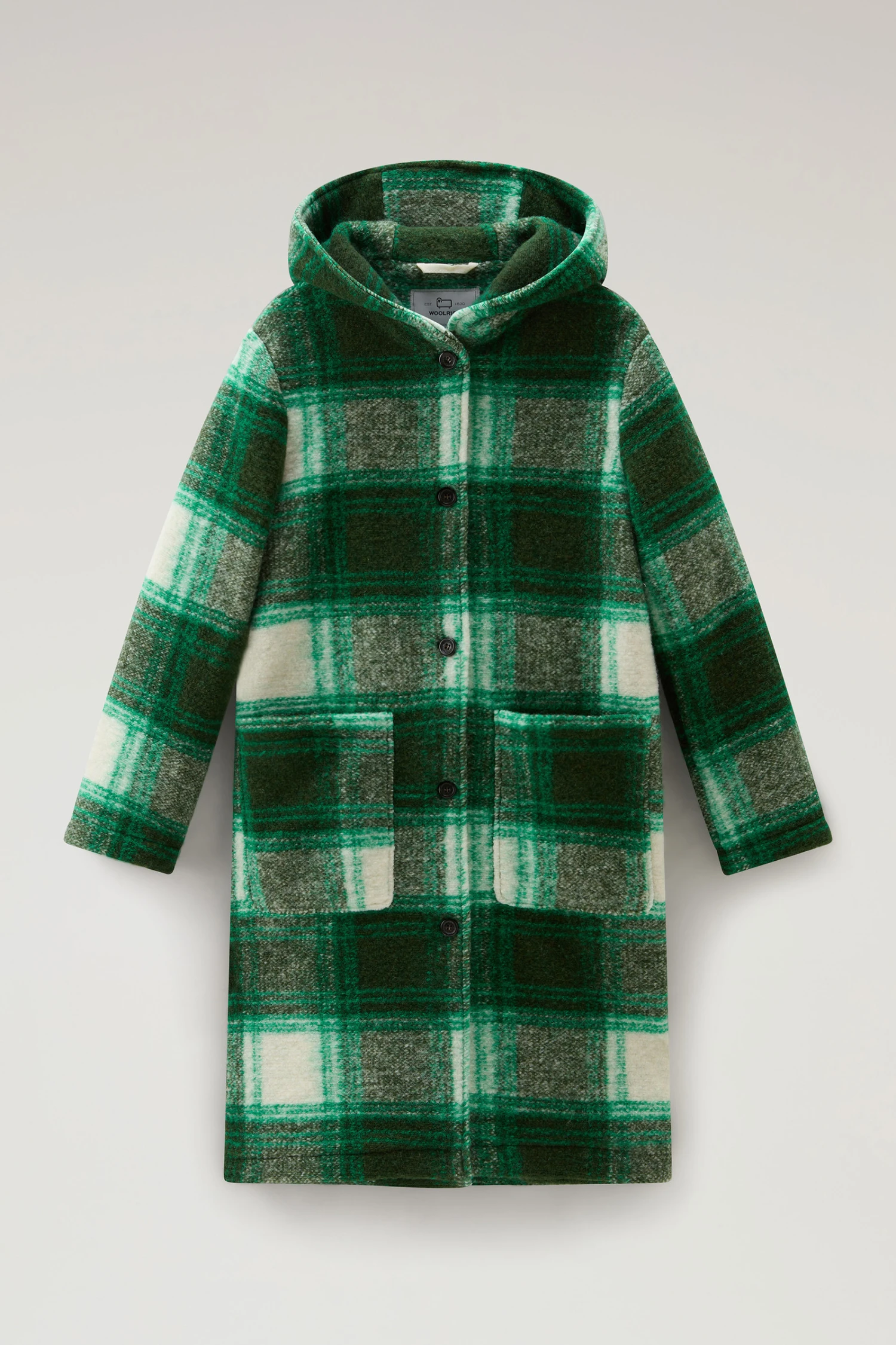 Woolrich Cappotto Gentry In Misto Lana Con Cappuccio - Donna - Verde 7 Woolrich Cappotto Gentry In Misto Lana Con Cappuccio - Donna - Verde - immagine 5