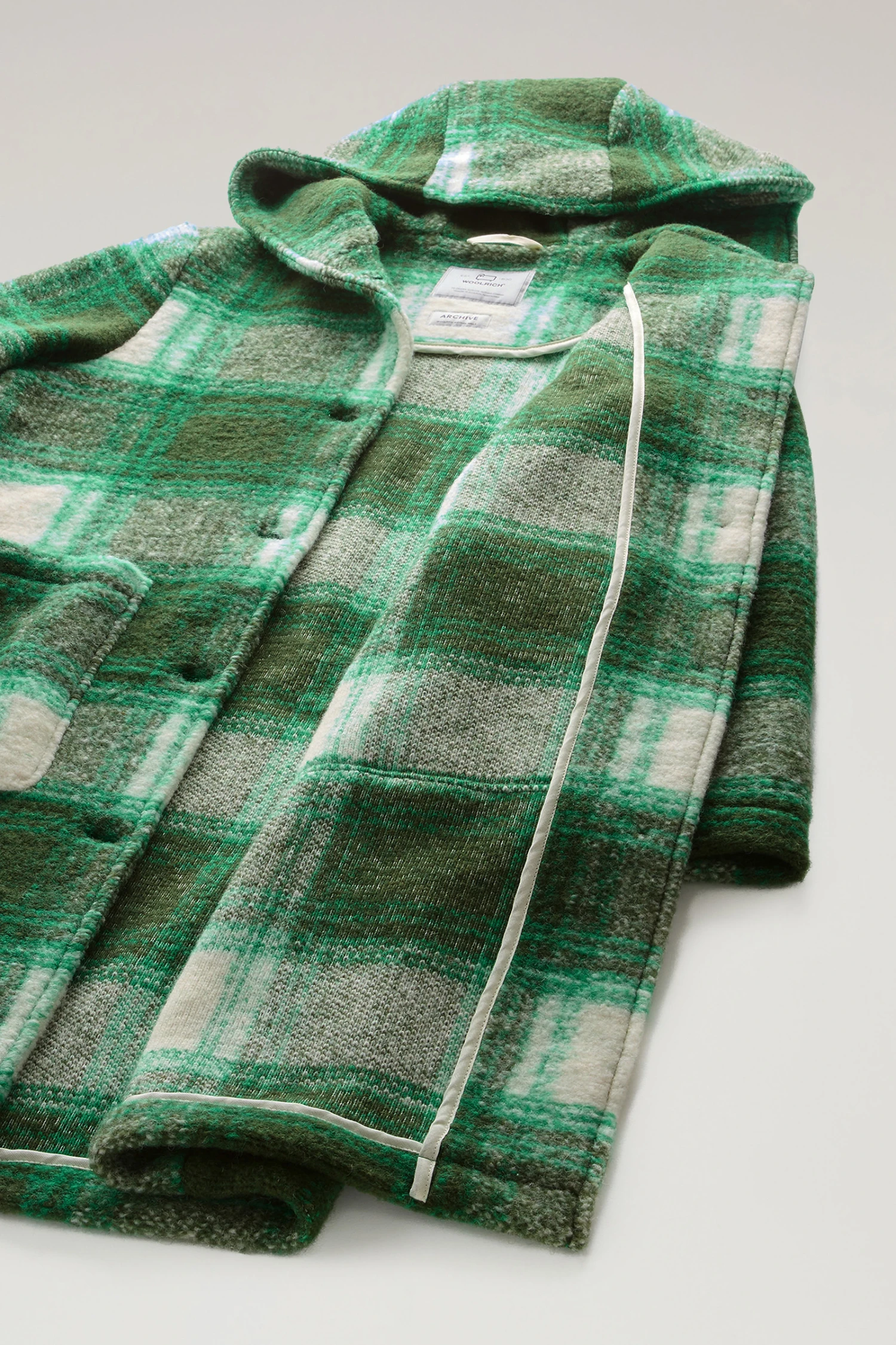 Woolrich Cappotto Gentry In Misto Lana Con Cappuccio - Donna - Verde 11 Woolrich Cappotto Gentry In Misto Lana Con Cappuccio - Donna - Verde - immagine 9