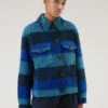 Woolrich Giacca A Camicia Con Frange In Misto Lana E Alpaca - Donna - Blu -Offerta Economica Vestiario CFWWOS0092FRUT3494 3982