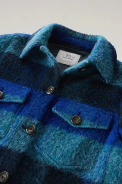 Woolrich Giacca A Camicia Con Frange In Misto Lana E Alpaca - Donna - Blu -Offerta Economica Vestiario CFWWOS0092FRUT3494 3982 5