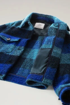 Woolrich Giacca A Camicia Con Frange In Misto Lana E Alpaca - Donna - Blu -Offerta Economica Vestiario CFWWOS0092FRUT3494 3982 9