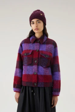 Woolrich Giacca A Camicia Con Frange In Misto Lana E Alpaca - Donna - Lilla