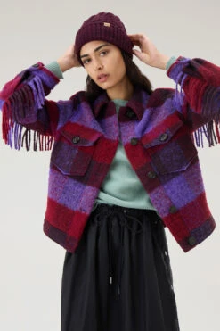 Woolrich Giacca A Camicia Con Frange In Misto Lana E Alpaca - Donna - Lilla 15 Woolrich Giacca A Camicia Con Frange In Misto Lana E Alpaca - Donna - Lilla -Offerta Economica Vestiario CFWWOS0092FRUT3494 4390 3