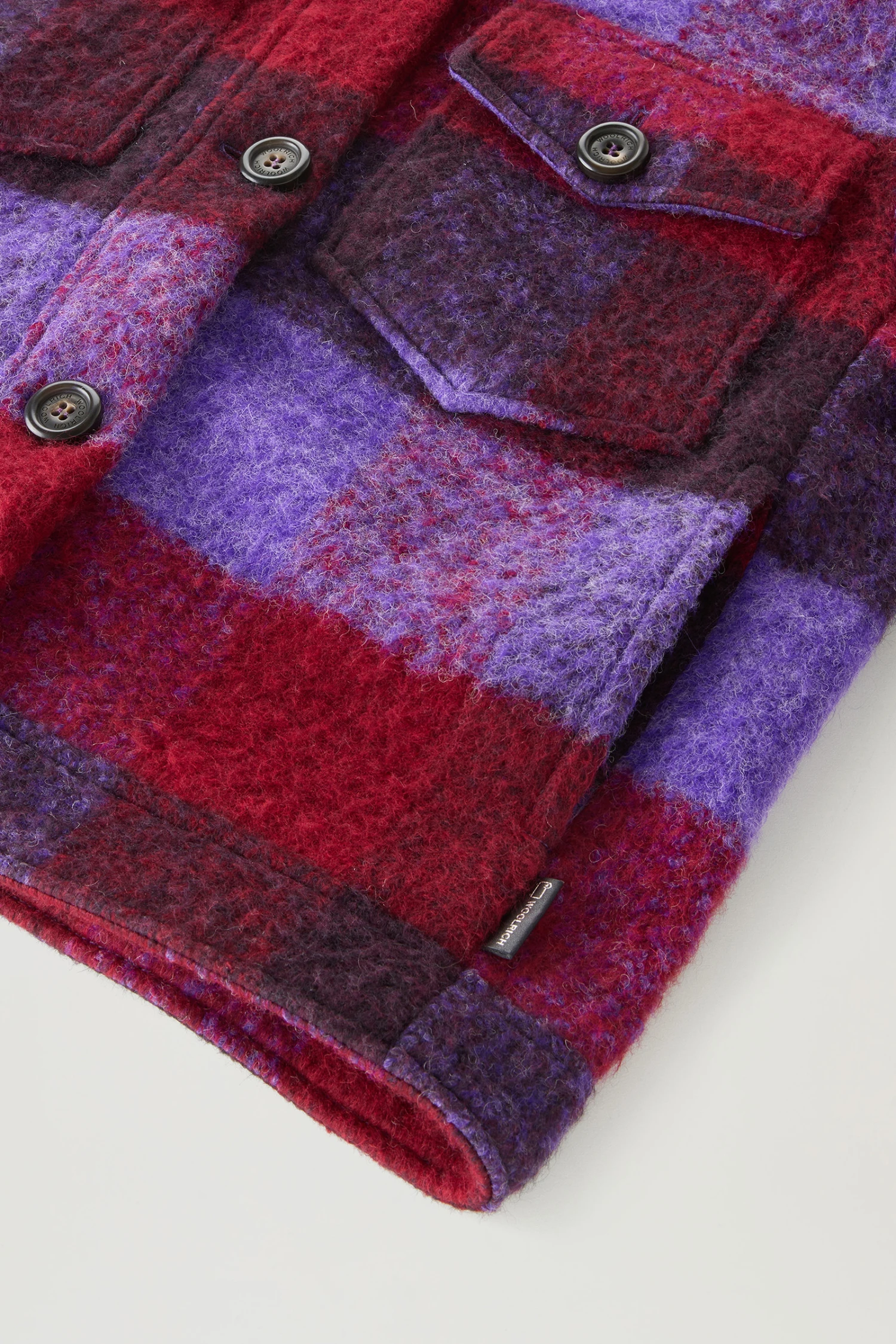 Woolrich Giacca A Camicia Con Frange In Misto Lana E Alpaca - Donna - Lilla 10 Woolrich Giacca A Camicia Con Frange In Misto Lana E Alpaca - Donna - Lilla - immagine 8