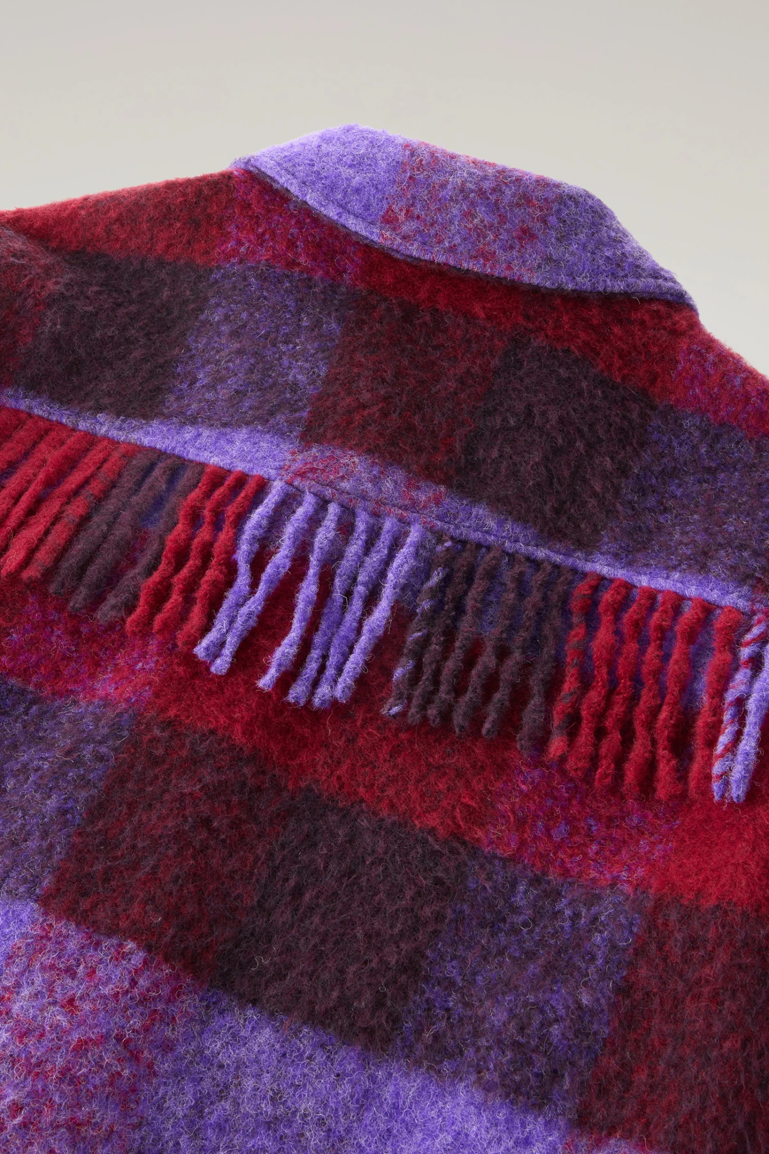 Woolrich Giacca A Camicia Con Frange In Misto Lana E Alpaca - Donna - Lilla 11 Woolrich Giacca A Camicia Con Frange In Misto Lana E Alpaca - Donna - Lilla - immagine 9