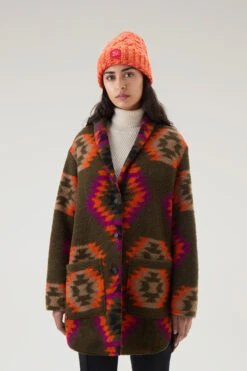 Woolrich Cappotto Gentry In Misto Lana - Donna - Verde