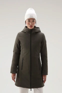 Woolrich Firth Parka In Softshell - Donna - Verde