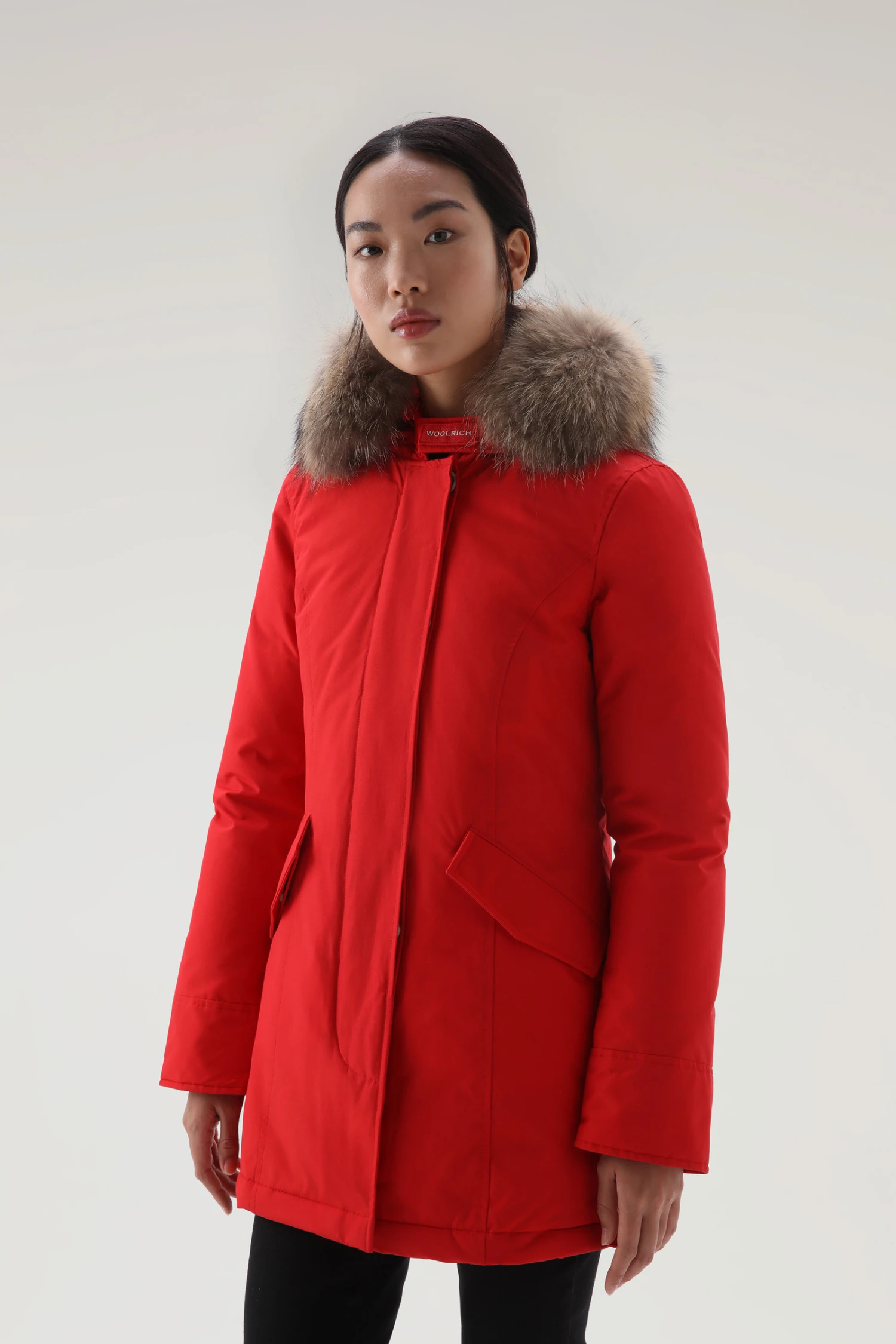 Woolrich Arctic Parka In Ramar Cloth Con Pelliccia Removibile - Donna - Rosso 3 Woolrich Arctic Parka In Ramar Cloth Con Pelliccia Removibile - Donna - Rosso