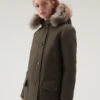 Woolrich Arctic Parka In Ramar Cloth Con Quattro Tasche E Pelliccia Removibile - Donna - Verde