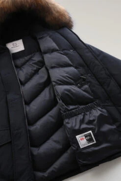 Woolrich Arctic Parka In Ramar Cloth Con Quattro Tasche E Pelliccia Removibile - Donna - Blu -Offerta Economica Vestiario CFWWOU0540FRUT0001 DKN 9