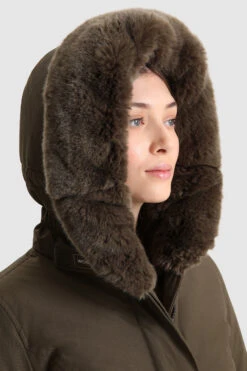 Woolrich Beaker Parka In Ramar Cloth Con Pelliccia Sintetica - Donna - Verde -Offerta Economica Vestiario CFWWOU0550FRUT0001 DAG 4