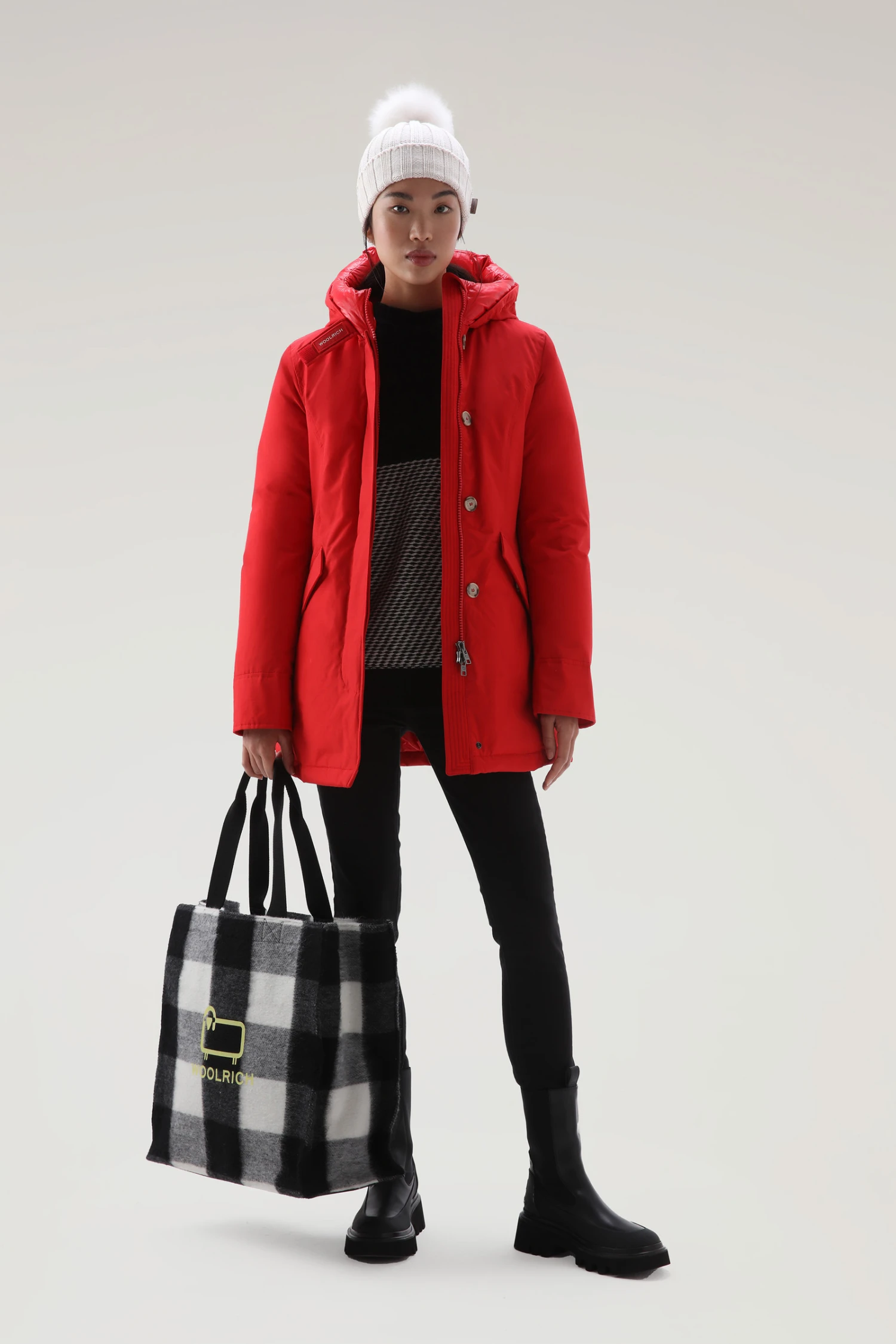 Woolrich Arctic Parka In Ramar Cloth - Donna - Rosso 4 Woolrich Arctic Parka In Ramar Cloth - Donna - Rosso - immagine 2