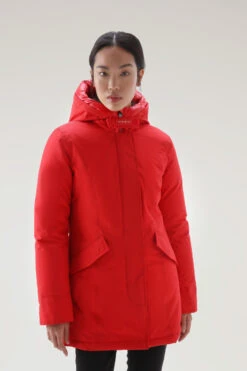 Woolrich Arctic Parka In Ramar Cloth - Donna - Rosso