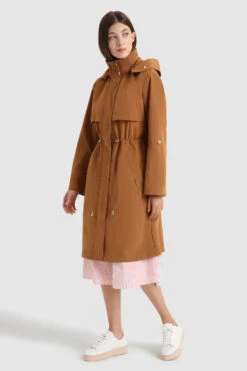 Woolrich Parka Briar Leggero Con Cappuccio Removibile - Donna - Marrone