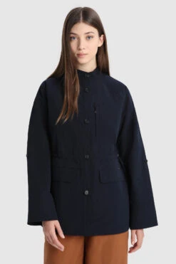 Woolrich Giacca Briar Field Ultraleggera Con Coulisse In Vita - Donna - Blu