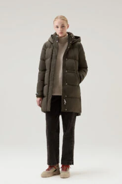 Woolrich Piumino Alsea Con Cappuccio In Nylon Elasticizzato - Donna - Verde -Offerta Economica Vestiario CFWWOU0697FRUT1148 614 1