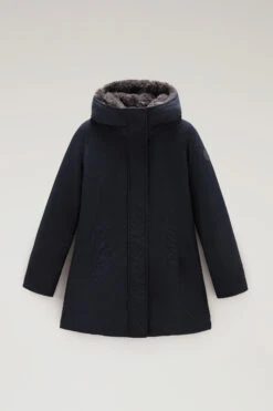 Woolrich Boulder Parka In Ramar Cloth Con Cappuccio E Collo Removibile In Pelliccia Sintetica - Donna - Blu -Offerta Economica Vestiario CFWWOU0724FRUT0001 DKN 4
