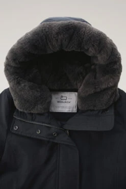 Woolrich Boulder Parka In Ramar Cloth Con Cappuccio E Collo Removibile In Pelliccia Sintetica - Donna - Blu -Offerta Economica Vestiario CFWWOU0724FRUT0001 DKN 5