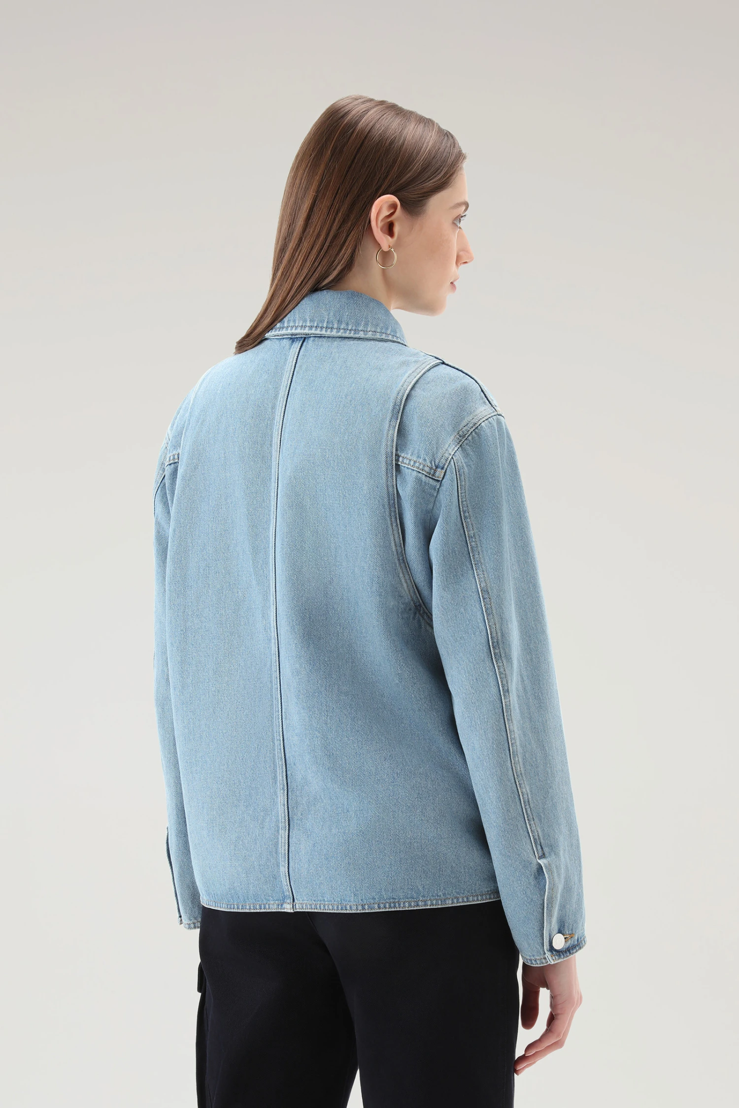Woolrich Giacca In Denim Stone Washed Di Puro Cotone - Donna - Blu 5 Woolrich Giacca In Denim Stone Washed Di Puro Cotone - Donna - Blu - immagine 3