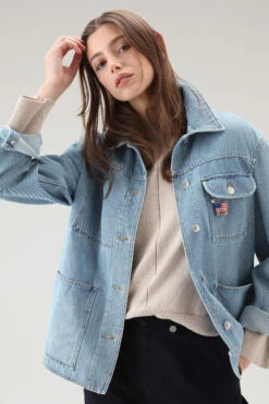 Woolrich Giacca In Denim Stone Washed Di Puro Cotone - Donna - Blu 14 Woolrich Giacca In Denim Stone Washed Di Puro Cotone - Donna - Blu -Offerta Economica Vestiario CFWWOU0768FRUT3336 326 3