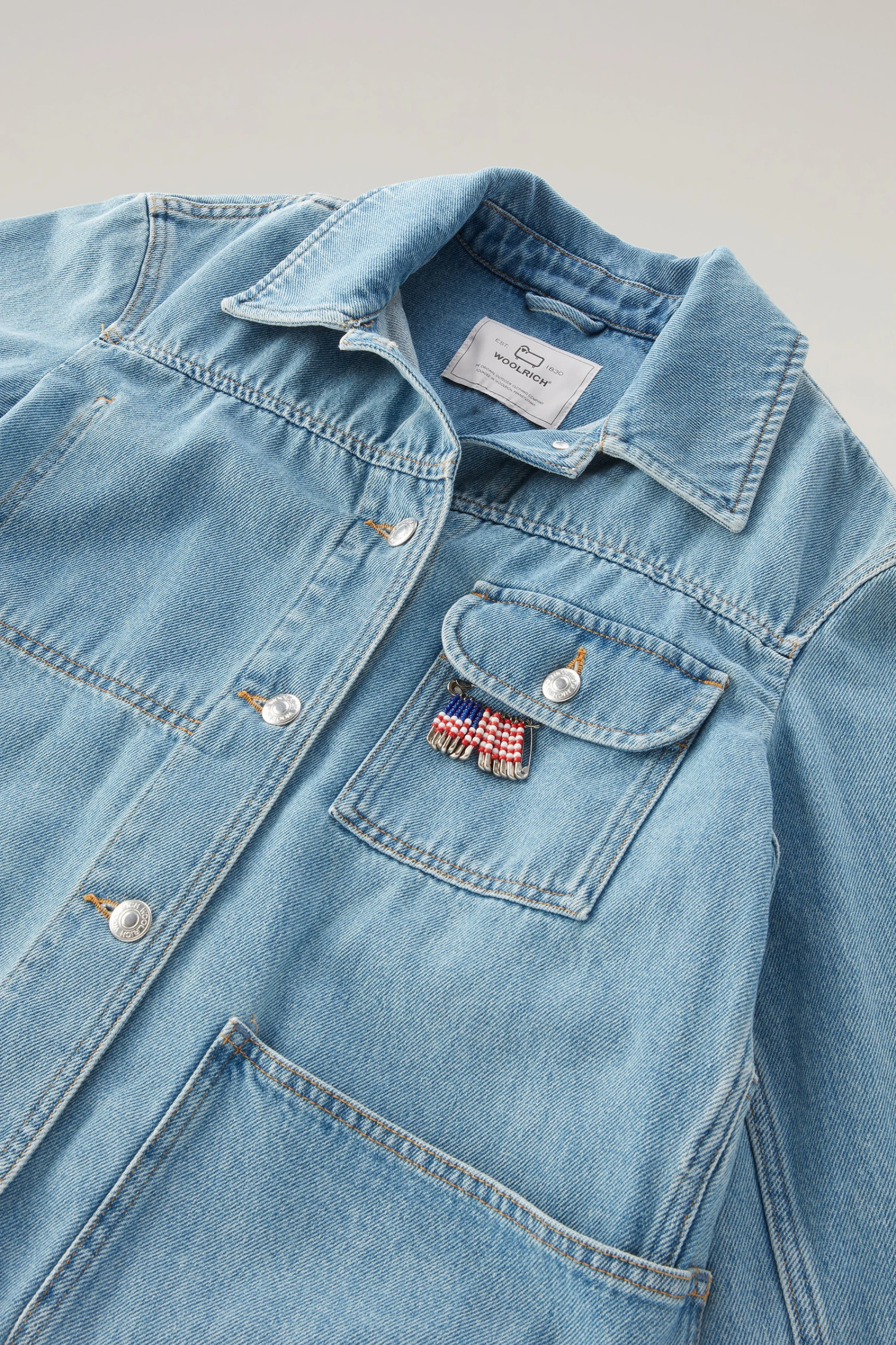 Woolrich Giacca In Denim Stone Washed Di Puro Cotone - Donna - Blu 8 Woolrich Giacca In Denim Stone Washed Di Puro Cotone - Donna - Blu - immagine 6