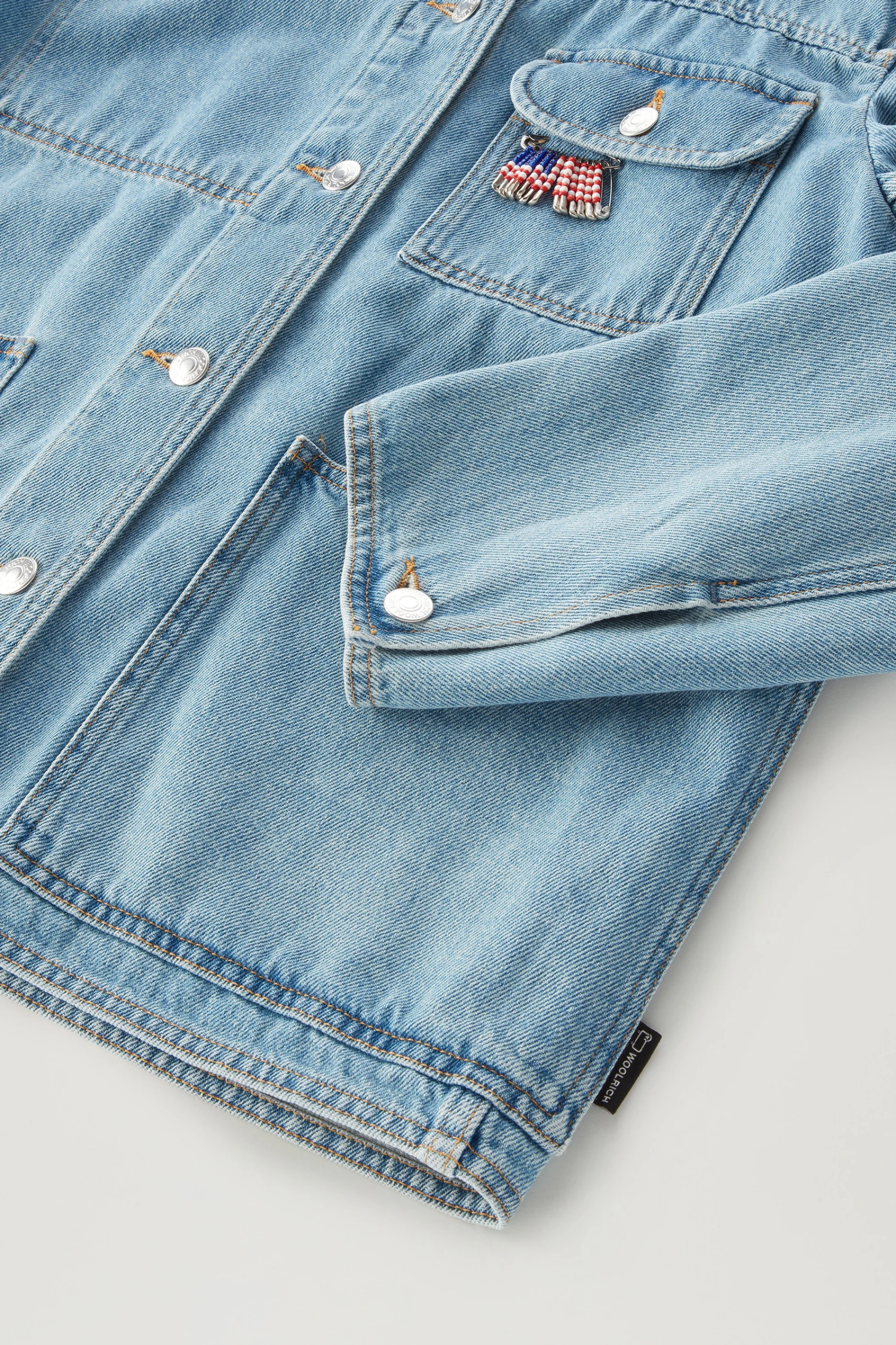 Woolrich Giacca In Denim Stone Washed Di Puro Cotone - Donna - Blu 10 Woolrich Giacca In Denim Stone Washed Di Puro Cotone - Donna - Blu - immagine 8