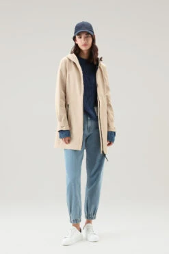 Woolrich Leavitt Summer Parka Impermeabile - Donna - Beige -Offerta Economica Vestiario CFWWOU0773FRUT3342 8925 1