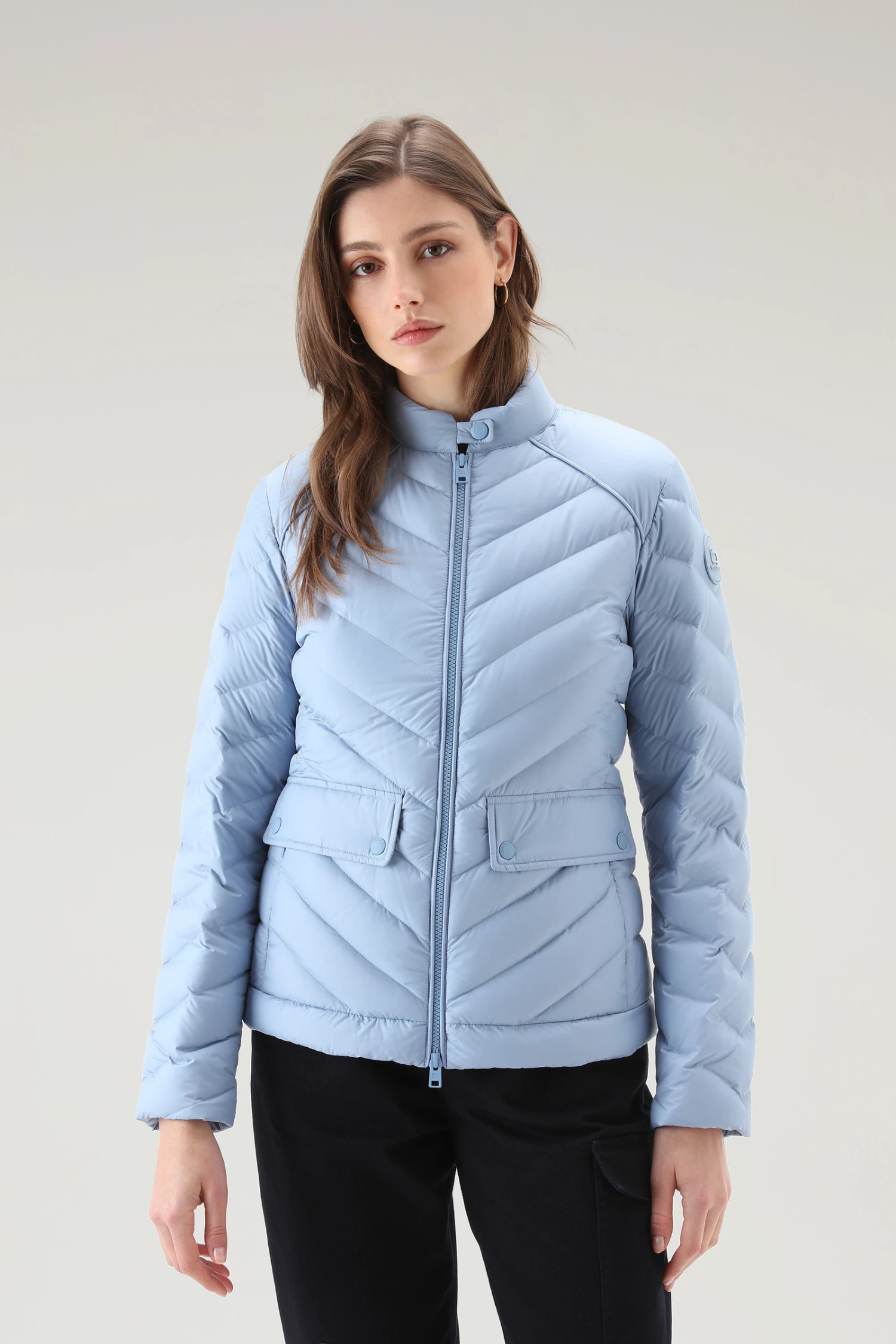 Woolrich Giacca Corta Imbottita Con Trapuntatura Chevron - Donna - Blu 3 Woolrich Giacca Corta Imbottita Con Trapuntatura Chevron - Donna - Blu