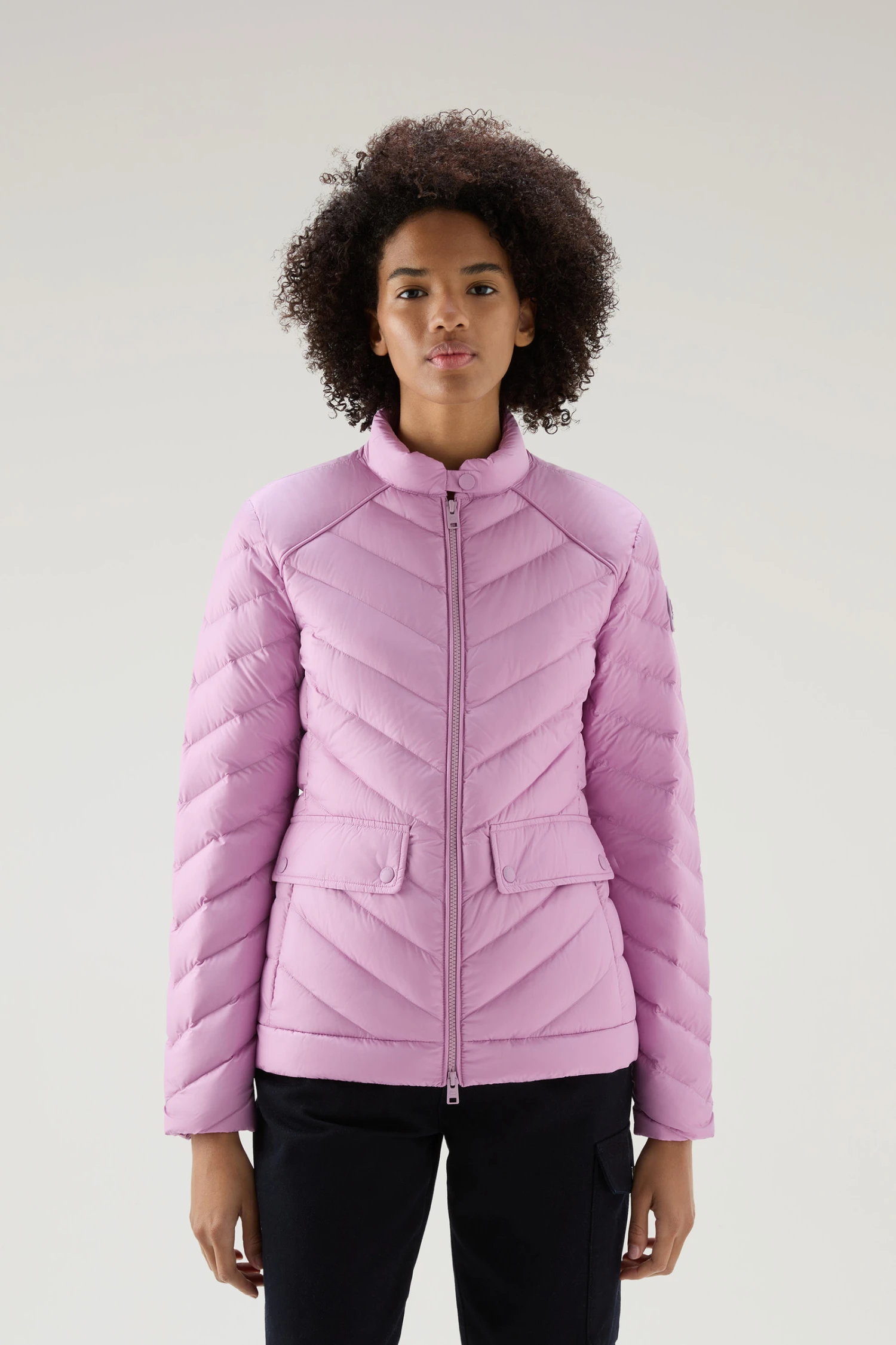Woolrich Giacca Corta Imbottita Con Trapuntatura Chevron - Donna - Rosa 3 Woolrich Giacca Corta Imbottita Con Trapuntatura Chevron - Donna - Rosa