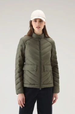 Woolrich Giacca Corta Imbottita Con Trapuntatura Chevron - Donna - Verde