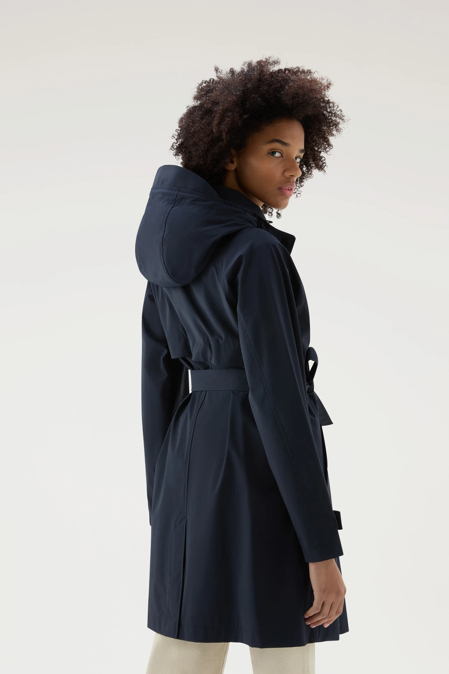 Woolrich Trench Fayette Con Cappuccio Removibile - Donna - Blu 5 Woolrich Trench Fayette Con Cappuccio Removibile - Donna - Blu - immagine 3