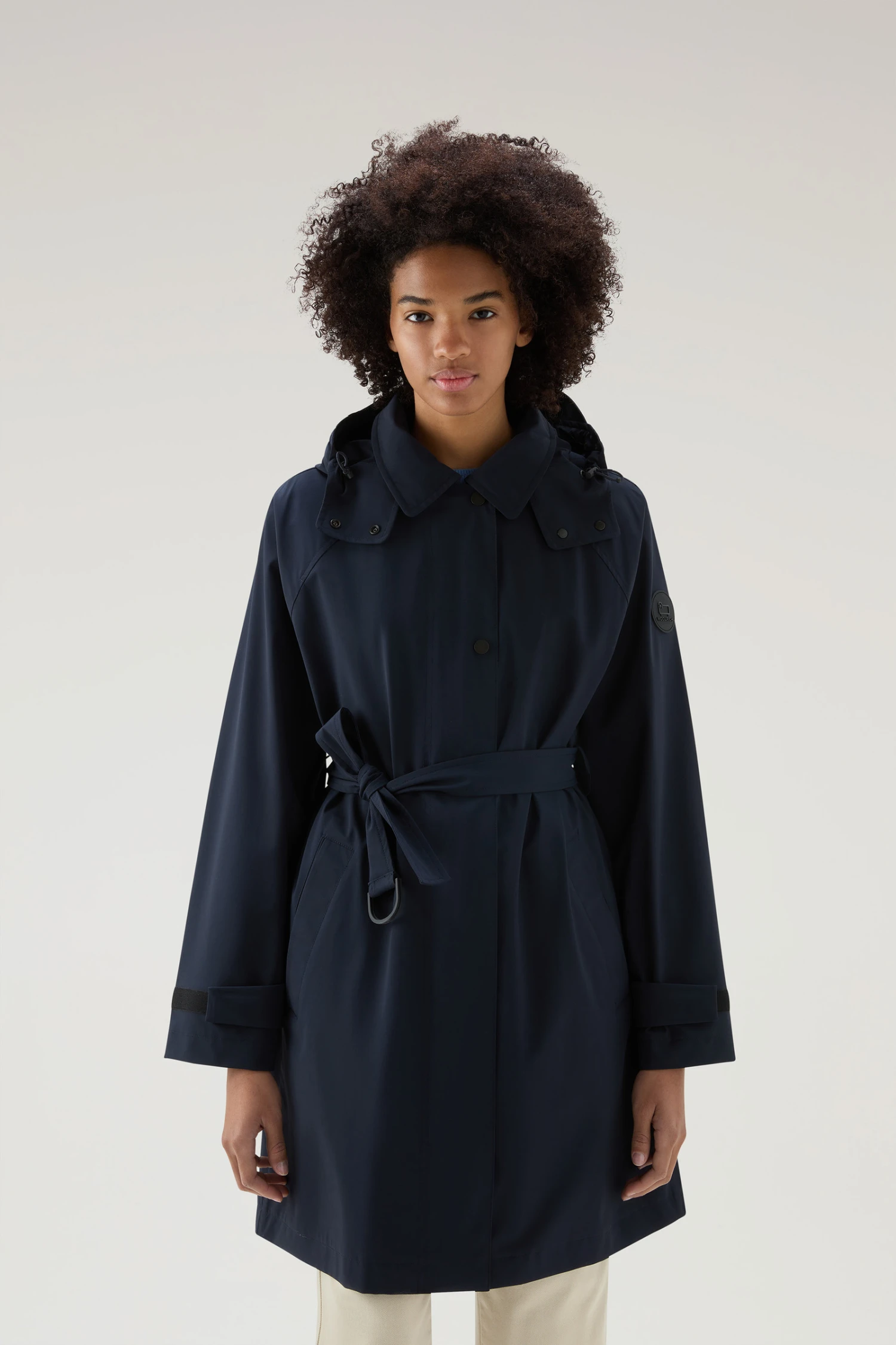 Woolrich Trench Fayette Con Cappuccio Removibile - Donna - Blu 3 Woolrich Trench Fayette Con Cappuccio Removibile - Donna - Blu