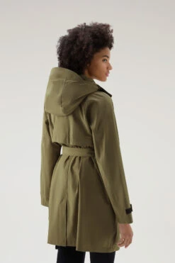 Woolrich Trench Fayette Con Cappuccio Removibile - Donna - Verde -Offerta Economica Vestiario CFWWOU0781FRUT3339 614 2