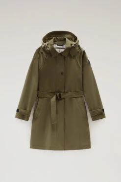 Woolrich Trench Fayette Con Cappuccio Removibile - Donna - Verde -Offerta Economica Vestiario CFWWOU0781FRUT3339 614 4