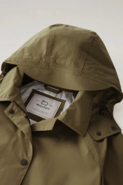 Woolrich Trench Fayette Con Cappuccio Removibile - Donna - Verde -Offerta Economica Vestiario CFWWOU0781FRUT3339 614 5
