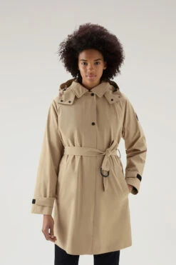 Woolrich Trench Fayette Con Cappuccio Removibile - Donna - Beige