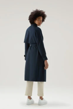 Woolrich Trench Estivo In Tessuto Urban Touch Con Cintura - Donna - Blu -Offerta Economica Vestiario CFWWOU0786FRUT3128 3989 2