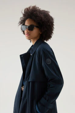 Woolrich Trench Estivo In Tessuto Urban Touch Con Cintura - Donna - Blu -Offerta Economica Vestiario CFWWOU0786FRUT3128 3989 3