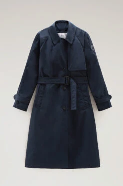 Woolrich Trench Estivo In Tessuto Urban Touch Con Cintura - Donna - Blu -Offerta Economica Vestiario CFWWOU0786FRUT3128 3989 4