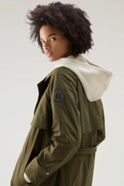 Woolrich Trench Estivo In Tessuto Urban Touch Con Cintura - Donna - Verde -Offerta Economica Vestiario CFWWOU0786FRUT3128 614 3