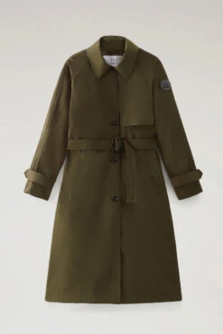 Woolrich Trench Estivo In Tessuto Urban Touch Con Cintura - Donna - Verde -Offerta Economica Vestiario CFWWOU0786FRUT3128 614 4